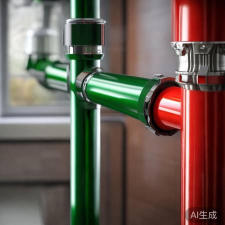 红绿管连接处，热水冷水入口螺丝