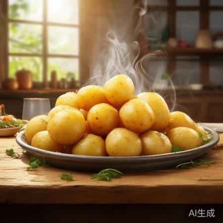 蒸土豆,低脂高营养,健康之选。