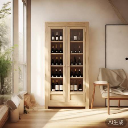 北欧风米灰酒柜，宽敞明亮选色佳