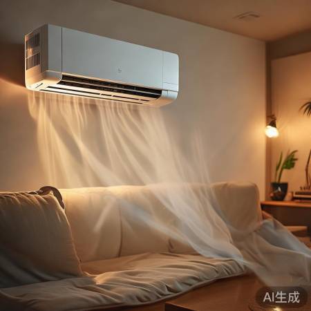 空调向上吹或用罩遮挡