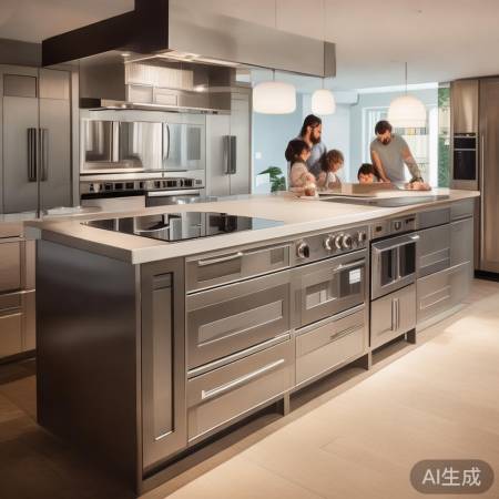 橱柜深度60cm，灶台宽一致美