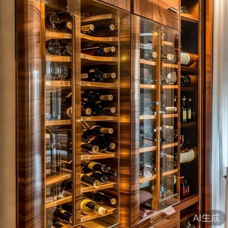 酒柜色彩与材质协调，空间更和谐