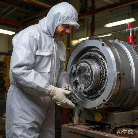 安装新叶轮，均匀拧螺丝。