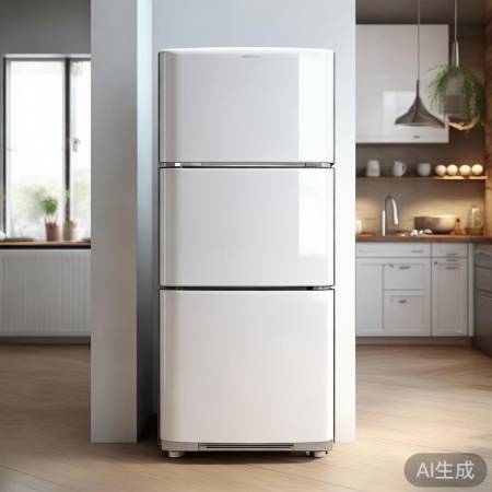 白色简约冰箱，美观实用。