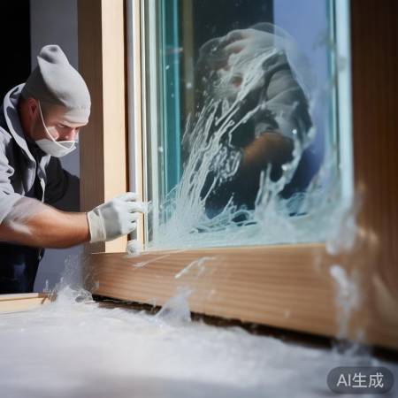 玻璃密封胶处理，确保缝隙密封。