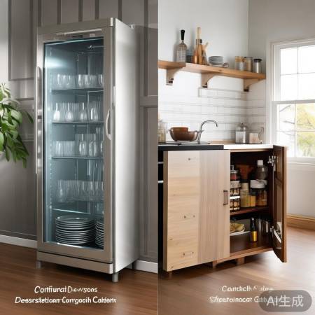 消毒柜消毒，台面柜收纳，空间选