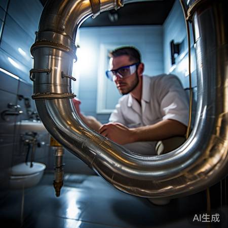 检查马桶排水管，清除堵塞物。