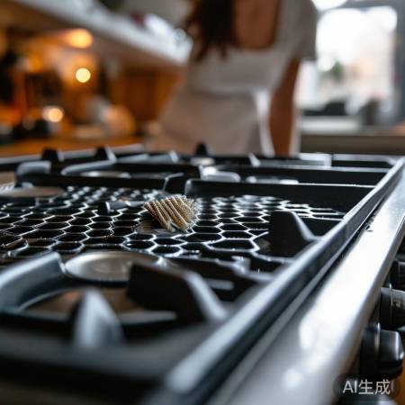 燃气灶蜂窝清洁：刷子洗洁精，牙