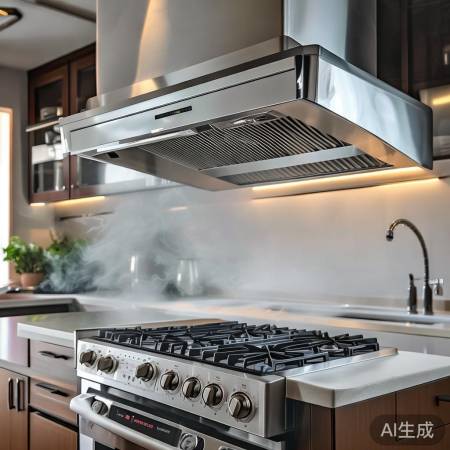 油烟机吸力强，静音烹饪佳