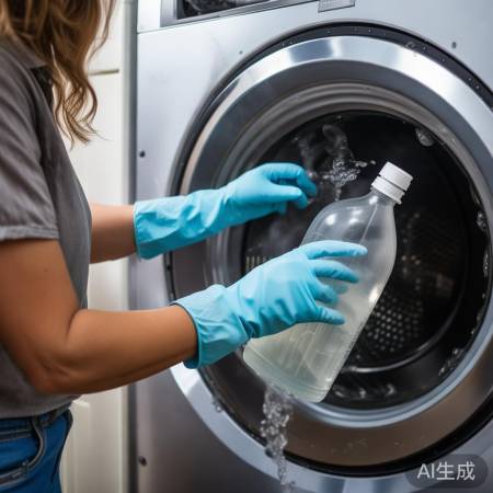 洗衣安全提示：戴手套防化学品接