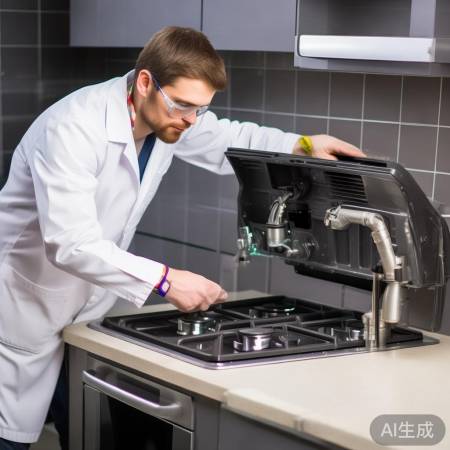 拆卸燃气灶，观察连接方式。