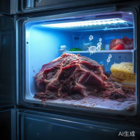 肉类发臭，细菌滋生，蛋白质分解