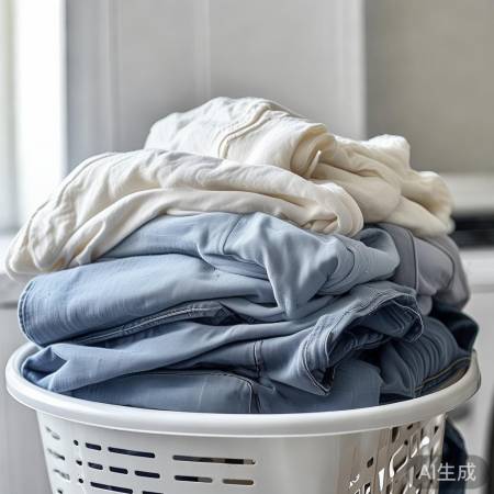 抖平衣物，厚薄分置洗衣机。