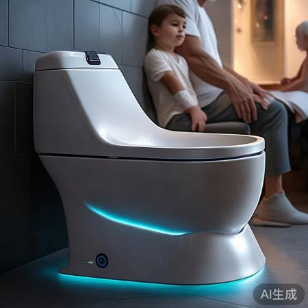 雷达感应，马桶自动冲刷，便捷贴