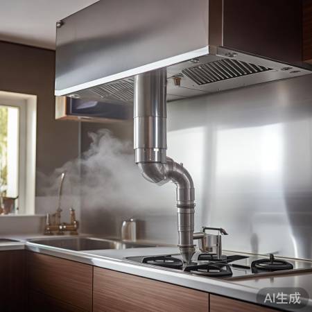 排烟出口朝外防油烟倒灌