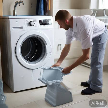 新接水盘安装，洗衣机复位完毕。