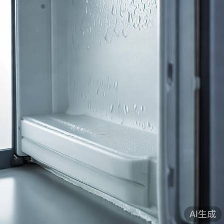 冰箱门密封不良，湿气侵入结水珠