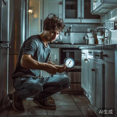 检查水压，异常联系物业。