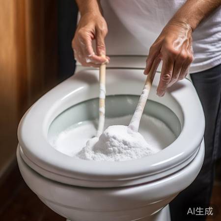 小苏打清洁马桶，天然无害。
