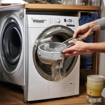 洗衣机清洁：排水口过滤网定期清