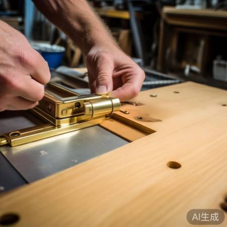 安装铰链，定位锁具，螺丝固定。