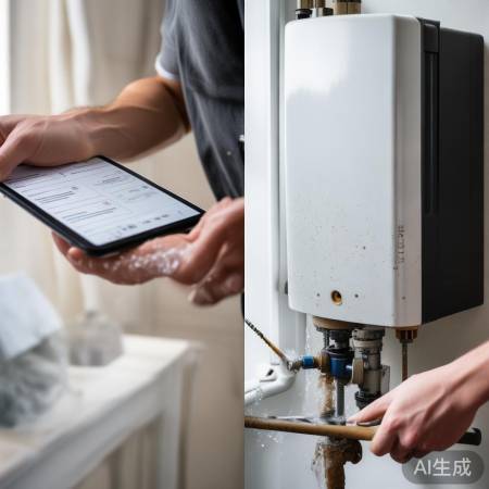 壁挂炉清洗：开启进水阀，拧排污