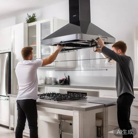 万和油烟机，安装简便，两人半小