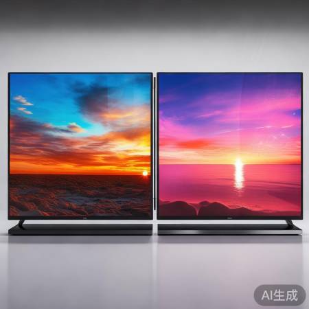 电视屏幕多样，色彩表现各异，选