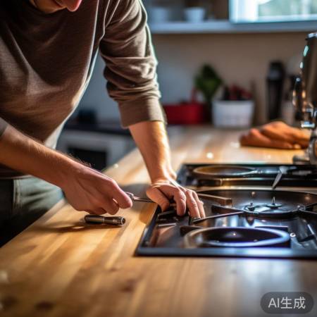 “用螺丝刀拧紧炉头底螺丝，均匀