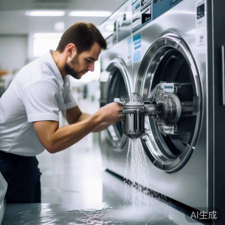 清洗洗衣机排水泵，清除堵塞。