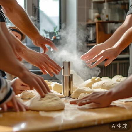 指纹锁助力高效包饺子