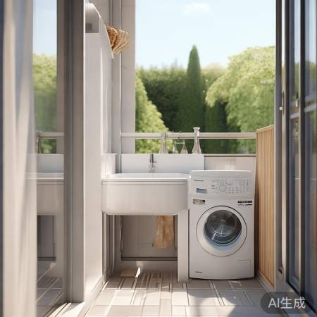 阳台洗衣机旁洗手盆,家居新亮点