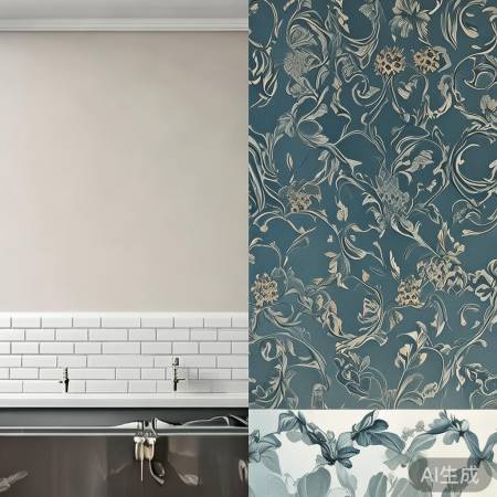 墙纸瓷砖遮水阀洞，美饰家居。