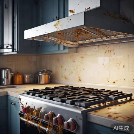 油烟机烟管，积油警示换新时。