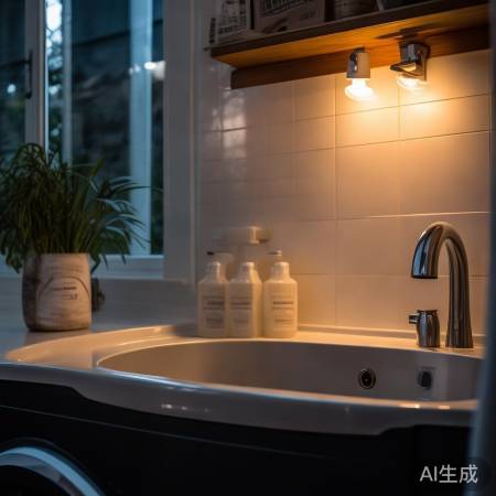 “洗衣池旁柔光照,节能灯环保又