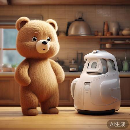 “小熊消毒柜，消毒烧水两不误！