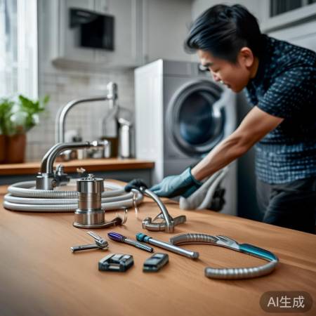 简易工具连接热水器与洗衣机水管