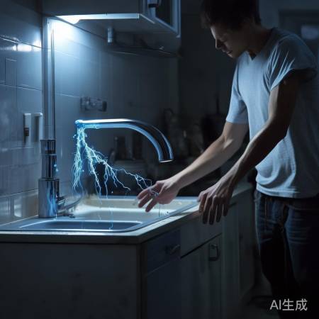 遇水龙头漏电,速断电报警。