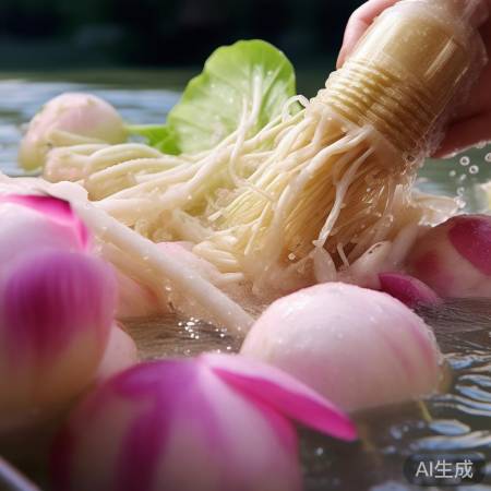 “莲藕去泥，清水轻刷”