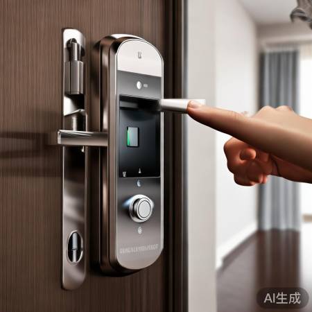 指纹锁注册指纹解锁，一键关闭。