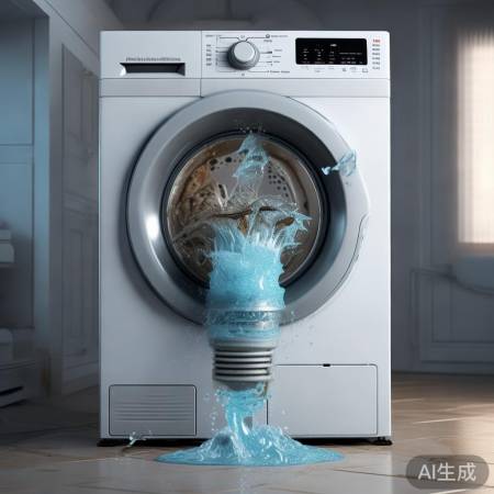 洗衣机内积水，仪表盘漏液，阀故