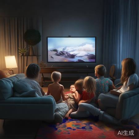 “看电视保持安全距离”