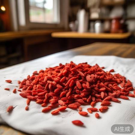 枸杞洗净晾干,密封储藏。