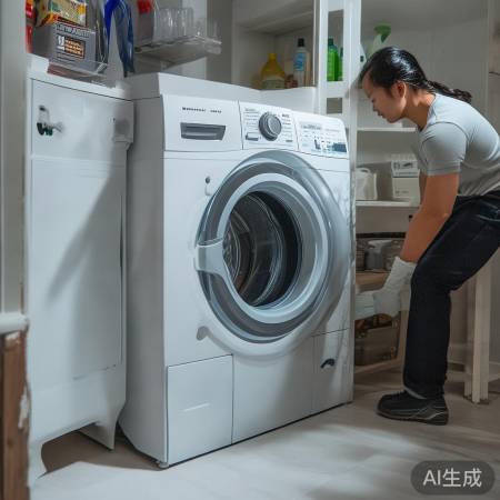 洗衣机四脚调平衡，稳固螺丝固定