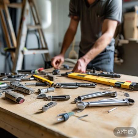 准备工具，安装楼梯下热水器