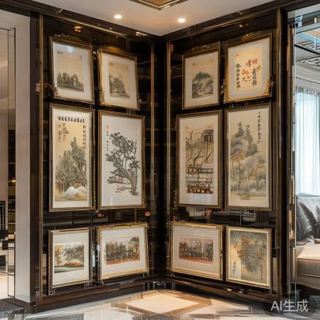 红酒柜字画挂高朝向客厅，聚财气