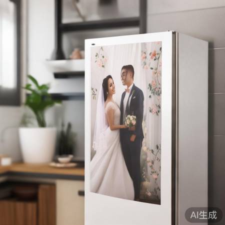 冰箱侧结婚海报，见证幸福日常。