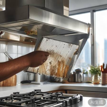 厨房环保,定期清抽油烟机。