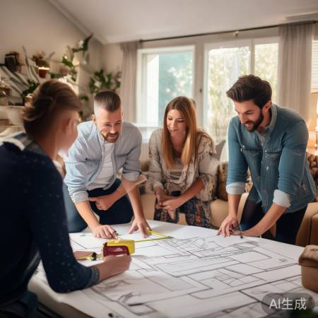 专家认真勘察我家装修