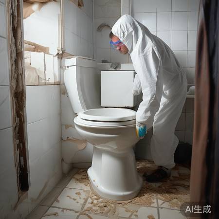 拆除旧马桶，保护地面
